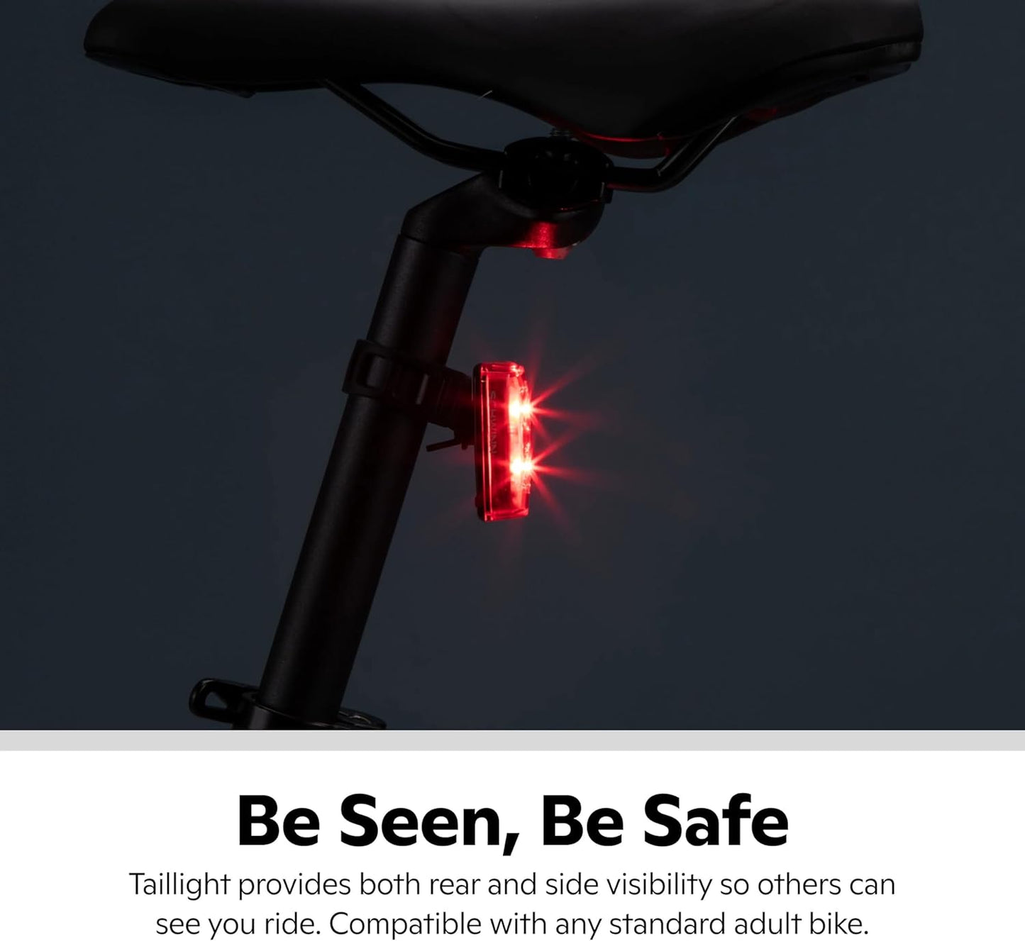 Schwinn USB Rechargeable Taillight - 25-80 Lumen Daytime Running Light with Easy Installation & USB-C Charging