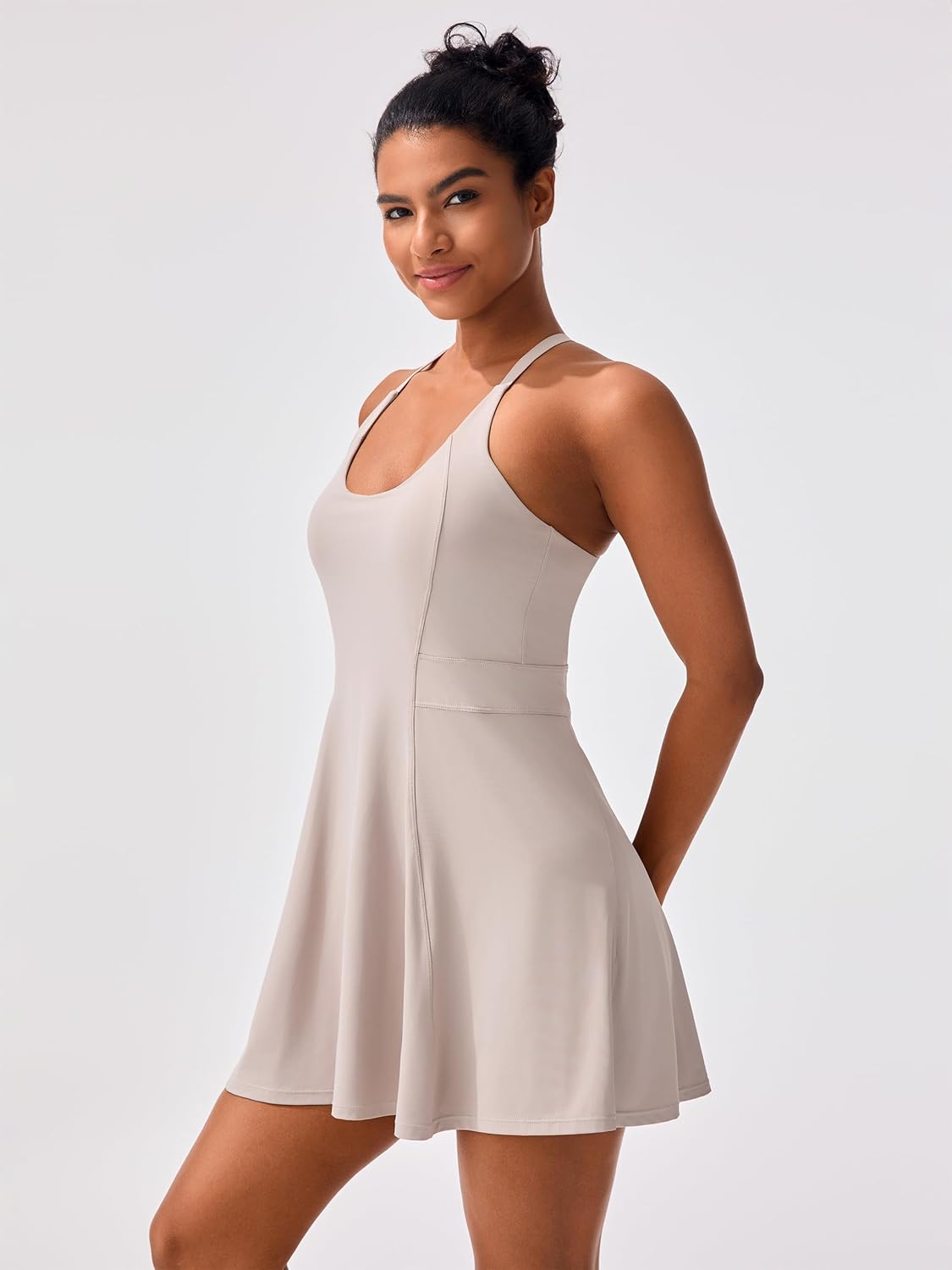 Skiennix Women's Tennis Dress - Adjustable Straps & Built-In Bra | Athletic Golf Summer Dress with Shorts