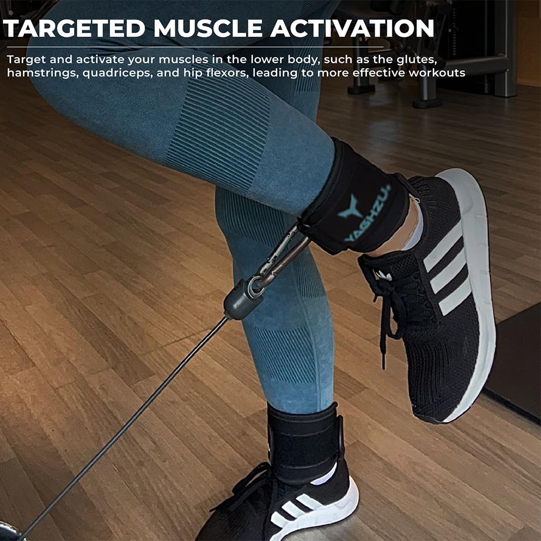 Gym Ankle Straps for Cable Machines Women & Men, Glute Kickback, Single