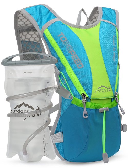 Hydration Pack Backpack, IX INOXTO Running Hydration Vest with 1.5L ( 50 oz) Water Bladder for Men Women, Lightweight Water Backpack for Hiking Cycling Climbing Camping (Light Blue)