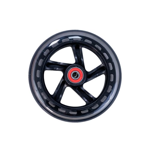 AlveyTech 125 mm Wheels for the Razor A3 Kick Scooter, Clear Wheel Black Hub (Set of 2)