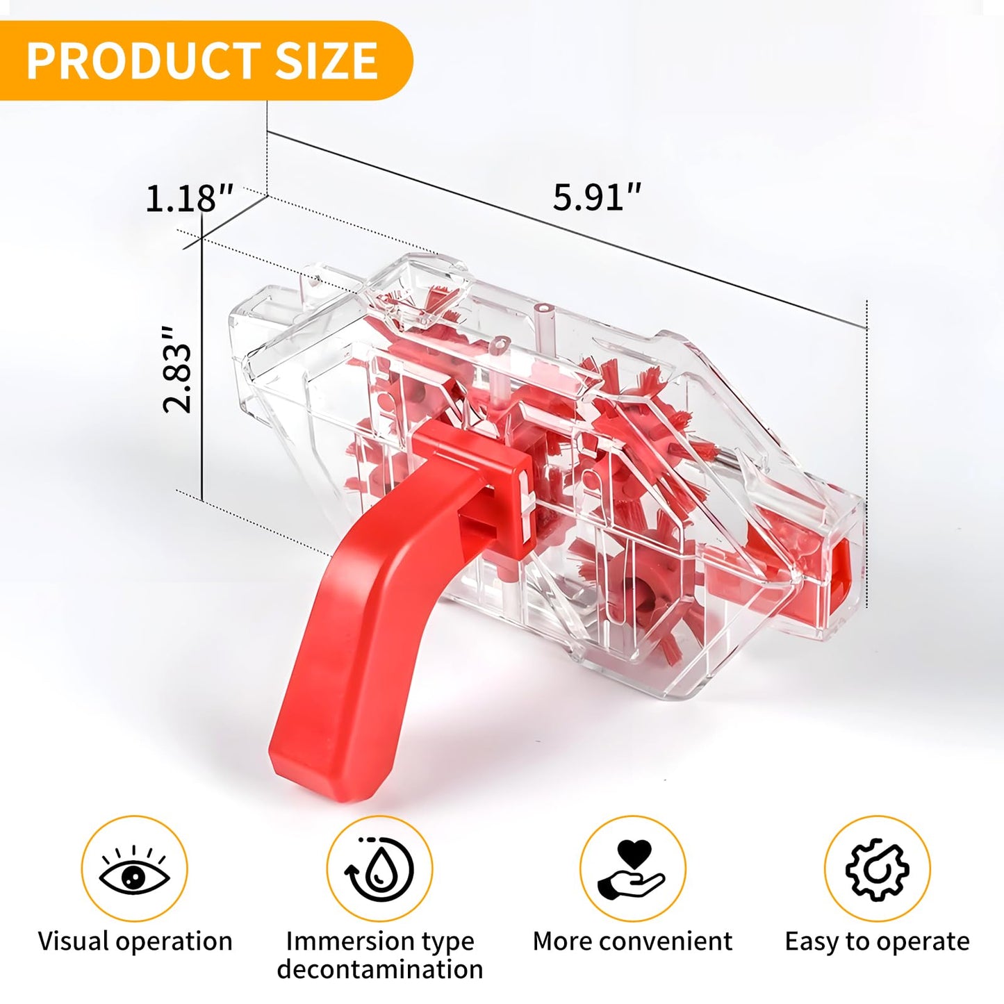 AXIONA ELEMENTS Bike Chain Cleaner Tool Kit – Transparent Bicycle Chain Cleaning Machine with Built-in Brushes, Quick Deep Clean Chain Washer for Mountain & Road Bikes