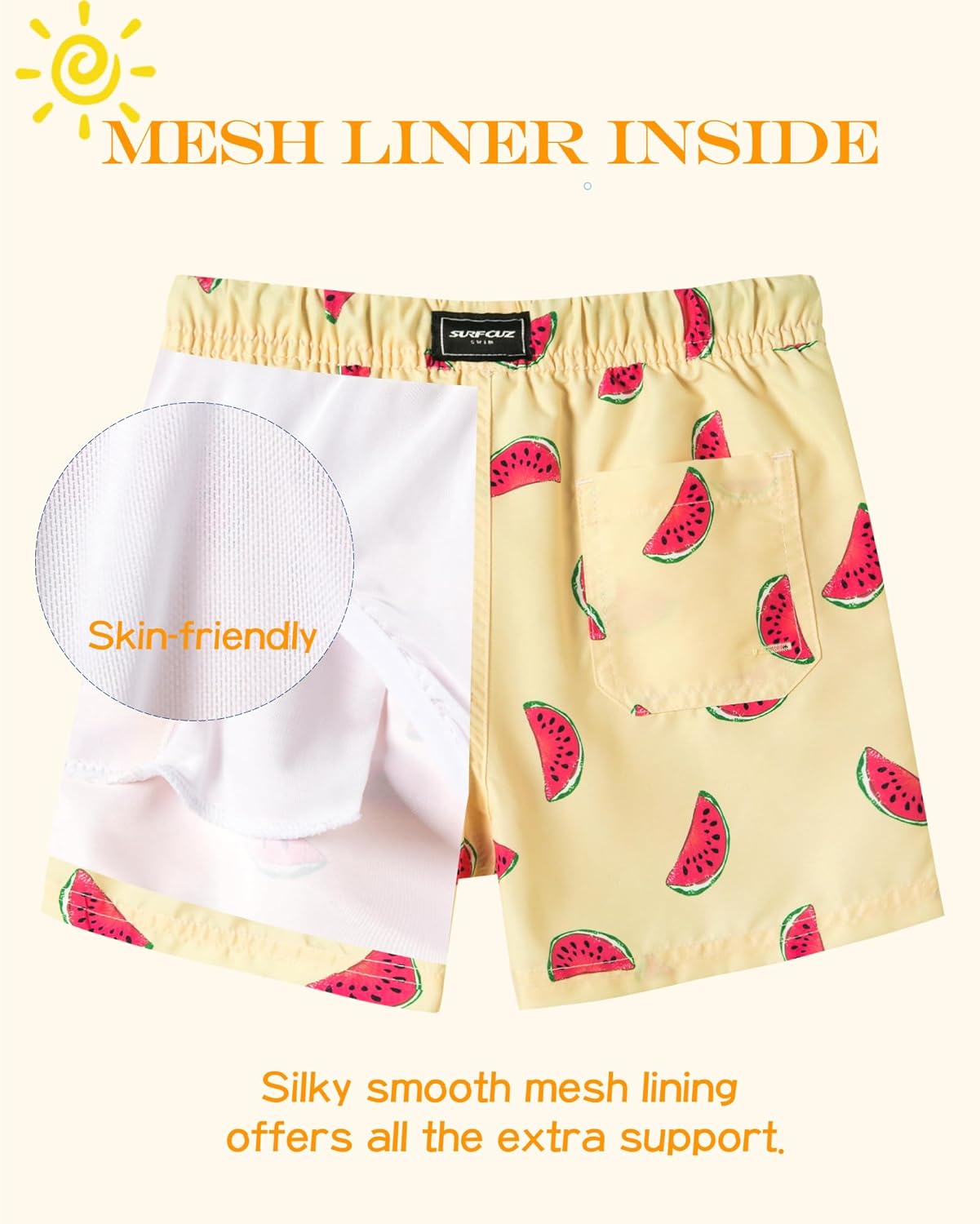 Surfcuz Little Boys Swim Trunks - UPF 50+ Quick Dry Beach Shorts for Toddlers