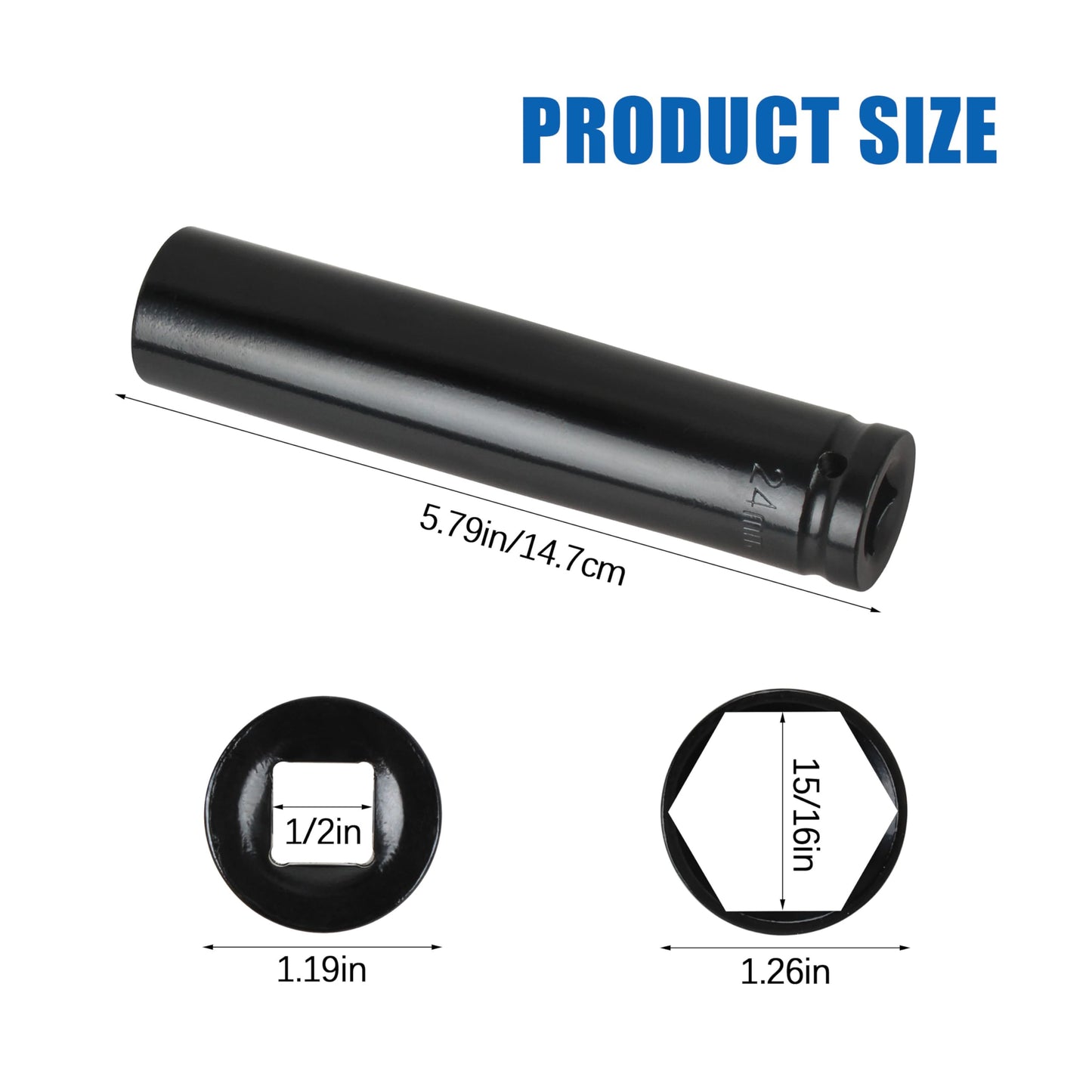 1/2-Inch Cage Bolt Socket Tool-15/16" Extra Deep Socket for Most Truck Air Brakes(1Pcs)