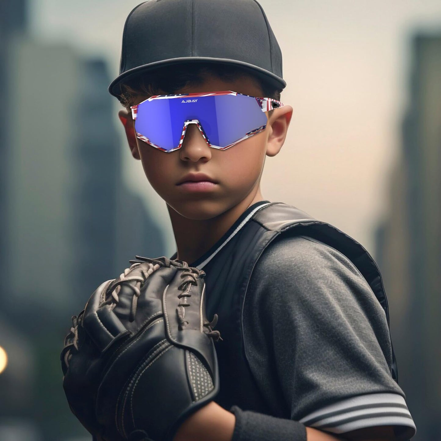 AJBAY Polarized Kids Sunglasses, Youth Baseball Sunglasses Ultra-Light TR90 Frame UV400 Sports Cycling Glasses for Boys Girls