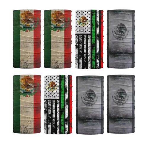 PSQIYMP Neck Gaiter Balaclava Bandana Face mask, Sun Wind protection, Cycling, Running, Hiking Sports, for Men & Women (Mexico, 8)