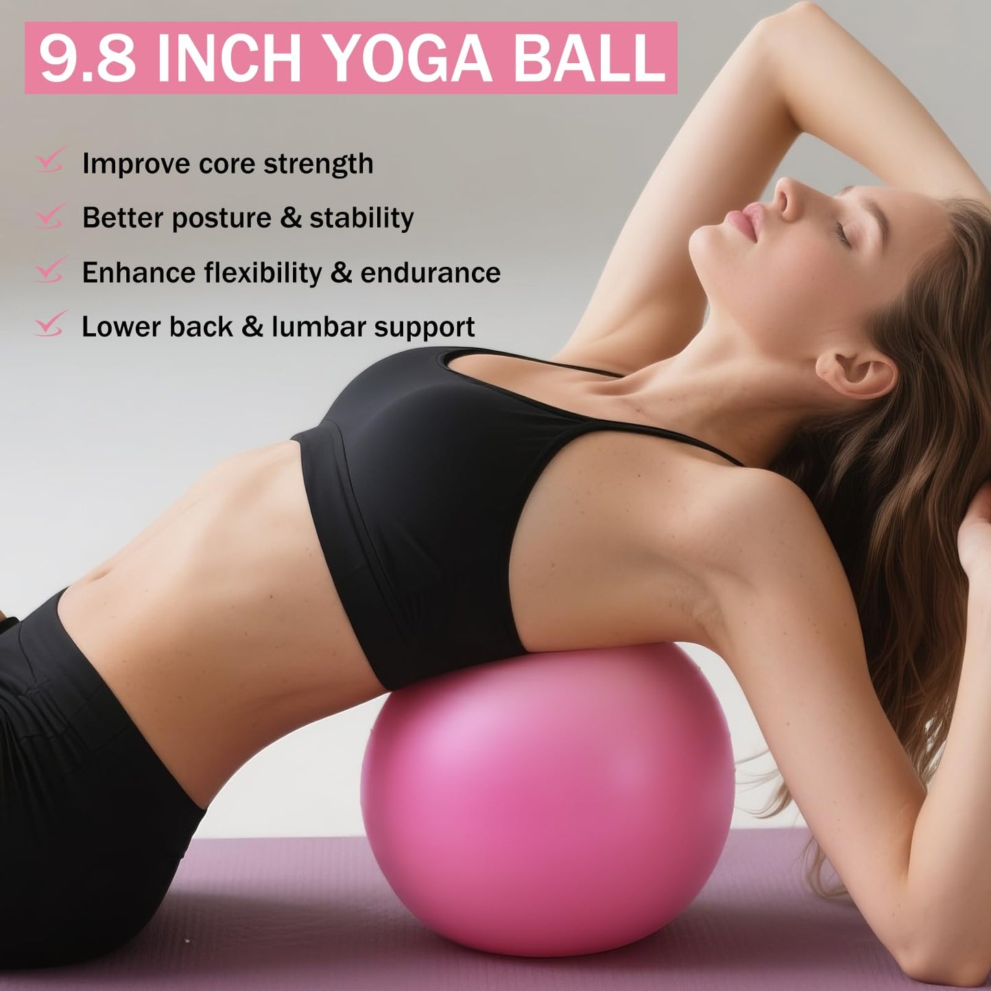 Floranis Pilates Essentials Kit at Home, Ring and Ball Pilate Workout Equipment Set for Women, Magic Circle with 5 Resistance Bands Premium Accessories Kits for Starter Toning Workouts