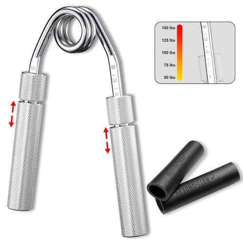 Adjustable Hand Grip Strength Trainer, Full Aluminum Alloy Handle, Grip Strength Adjustable Range 50-150 lbs