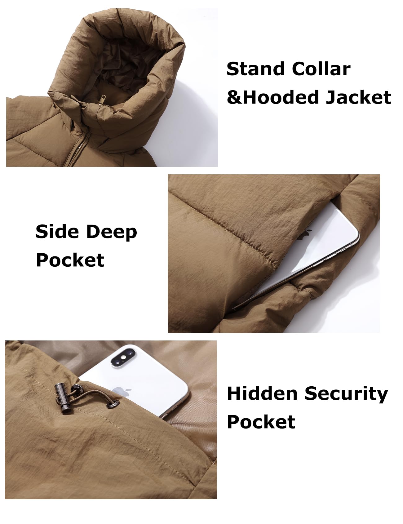 Flygo Womens Hooded Quilted Puffer Jacket Mid-Length Padded Warm Winter Heavyweight Coat Outerwear(ArmyGreen-Medium)