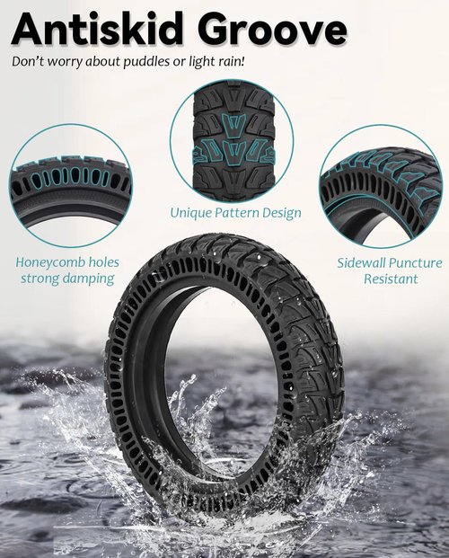 GLDYTIMES 9 Inch 9x2.25 Solid Tire Fit for Gotrax GXL V2 XR/Apex XL/G3 Plus~Hiboy S2~Xiaomi M365~AOVOPRO ES80, 50/75-6 8.5x2.0 Off-road Replacement Tire, Explosion-proof Anti-slip Tubeless Tyre(2pcs)