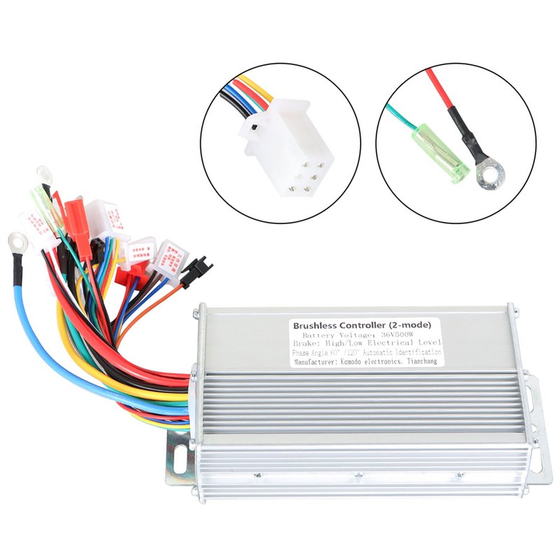 WFLNHB 36V 500W Brushless Electric Motor Speed Square Wave Controller(2-Mode) Replacement for Electric Bicycle Scooter
