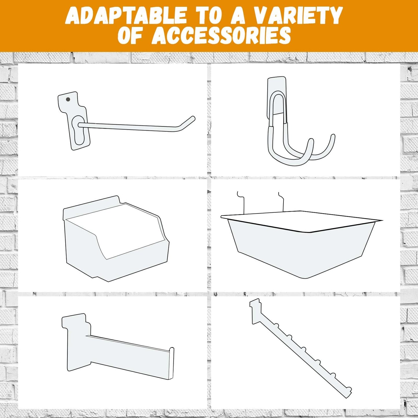 Landical PVC Slat Wall Panels 4 x 4 Ft, 4 Panels, Garage and Home Organizer Storage System for Tool Organization, Peg Board Storage Rack, White