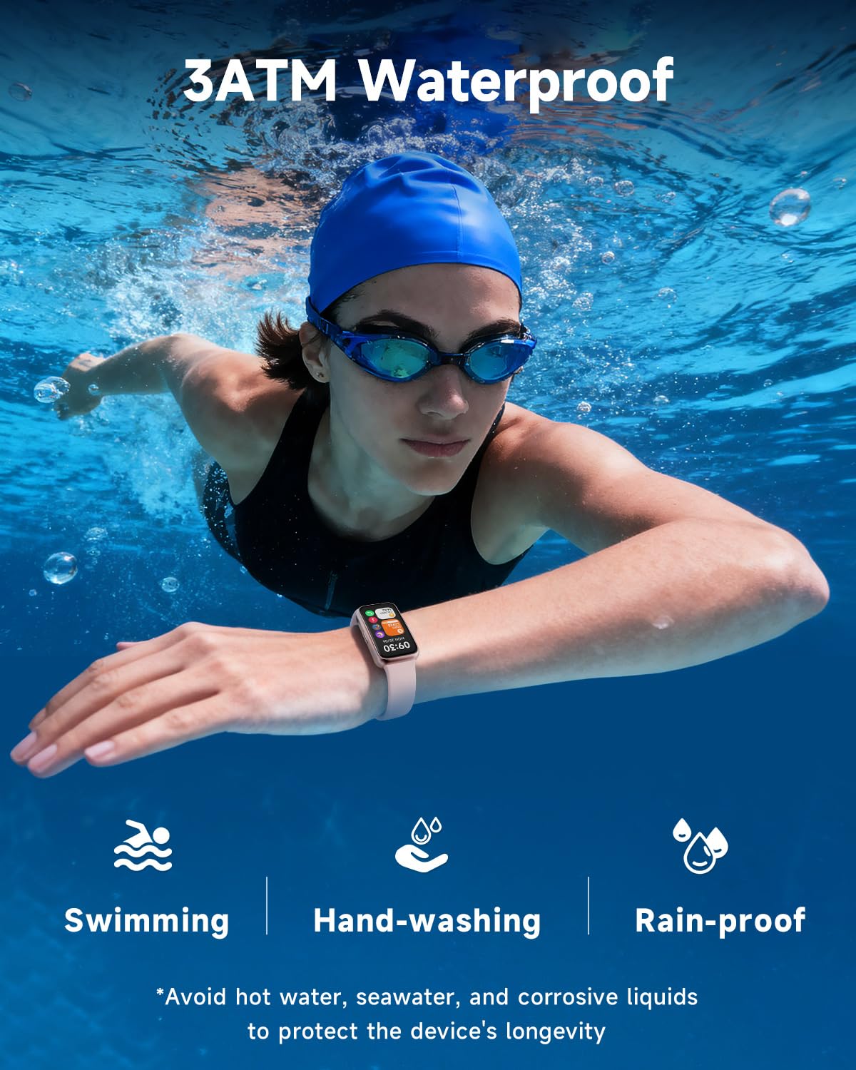 TOOBUR Fitness Tracker Watch, NO APP NO Phone Required, 3ATM Waterproof, Heart Rate/Body Energy/Sleep Monitor, 100 Sports Modes, Step Counter Pedometer Watch, Activity Tracker for Women, Pink
