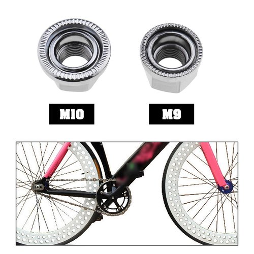Micro Traders 6Pcs M9 Wheel Nuts M10 Axle Wheel Nuts Bicycle Wheel Nuts Replacement Hub Large Flange Axle Nut Accessories for Bicycle Silver