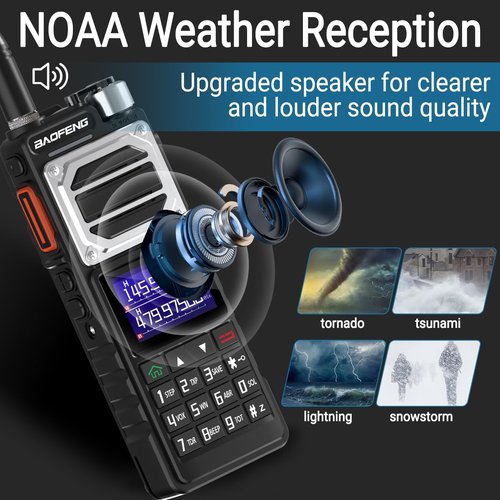 Ham Radio Baofeng Radio Long Range Handheld Tactical Tri-Power UV-25 10W Walkie Talkies NOAA Weather Receiver 5200mAh Type-C Charging UV-32 Two Way Radios,Copy Frequency for Hunting Survival Gear