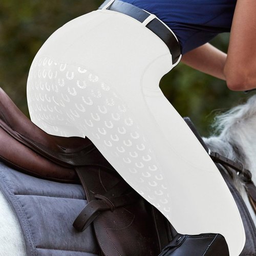 FitsT4 Sports Women's Full Seat Riding Tights Active Silicon Grip Horse Riding Tights Equestrian Breeches White Size S