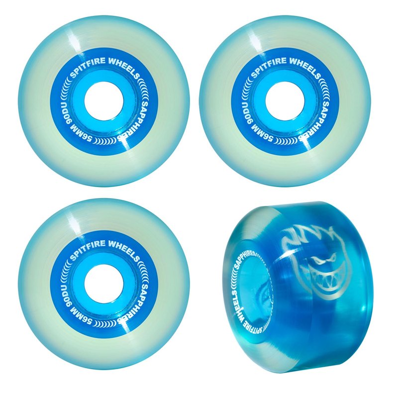 Spitfire Wheels Sapphires 90du 56mm Clear - Blue