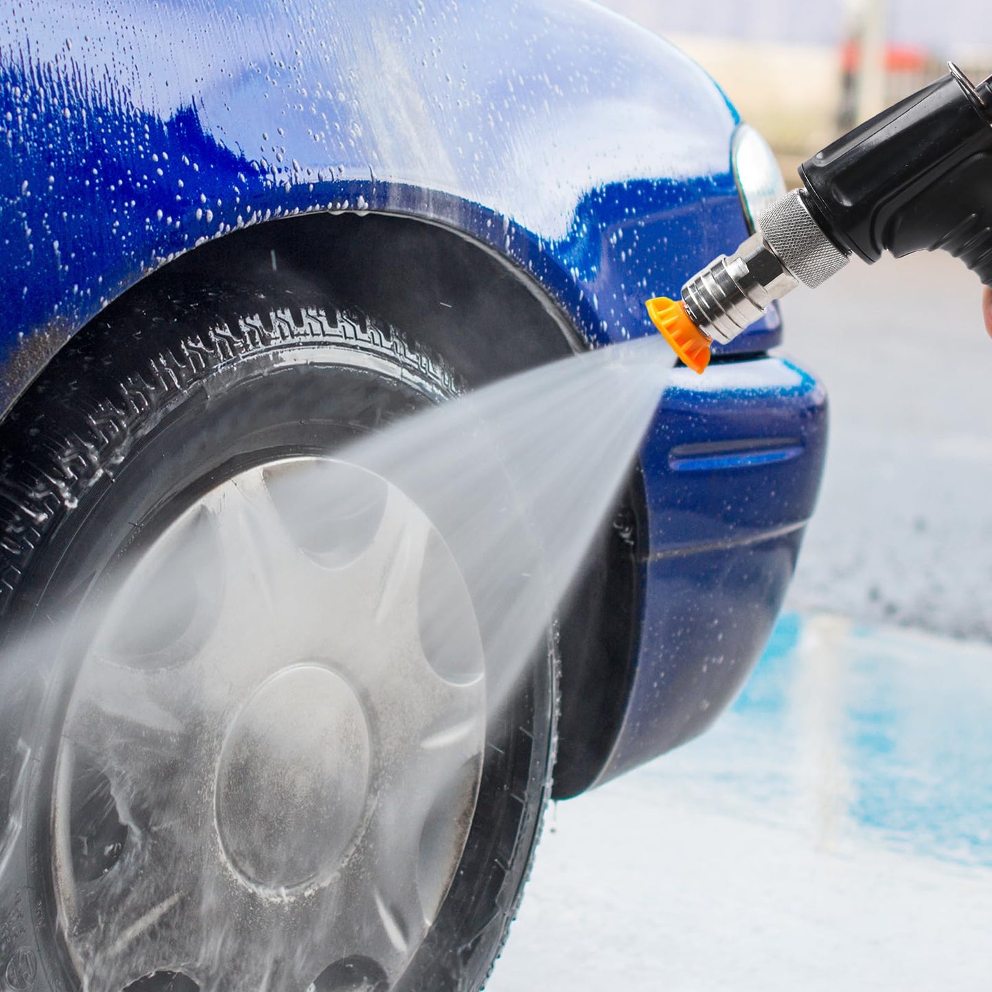 Garden Hose to Pressure Washer Adapter, 3/4” GHT to 1/4” Quick Connect, Hose to Power Washer Connector for Car Wash, Nozzle & Water Spray Attachment, Stainless Steel