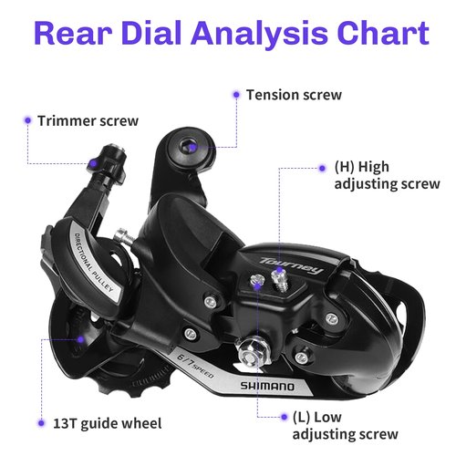 Bike Rear Derailleur RD-TY500 6/7 Speed Derailleur Direct Mount for Folding Bike Mountain Bike