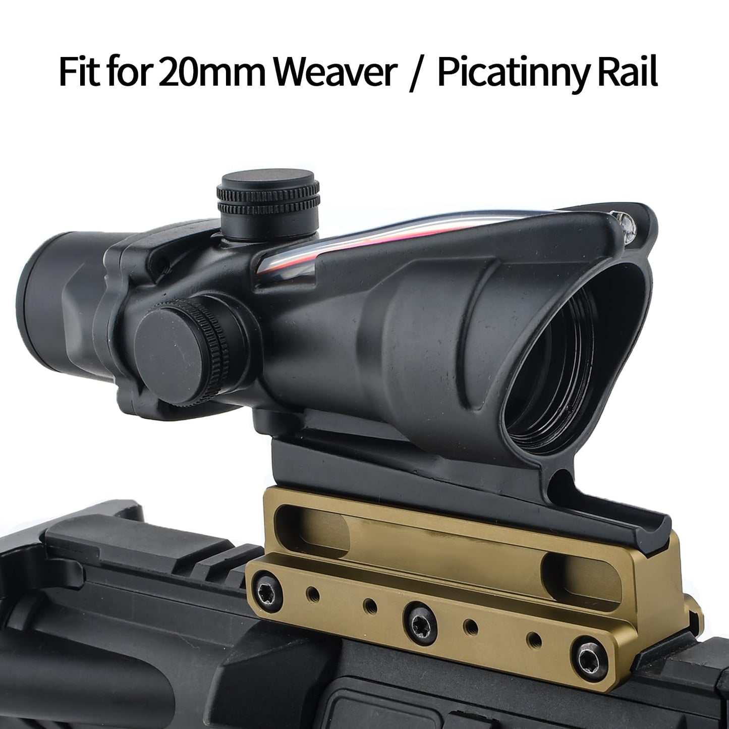 GLECTICAL Tactical Optic Scope Riser Mount for Fiber Optic Red Dot,fit for 20mm Weaver/Picatinny Rail