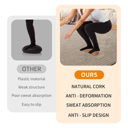 Craftspire Cork Balance Board, Ankle Stability Trainer & Foot Strengthener, Textured Natural Cork Wobble Board for Proprioception, Mobility & Physical Therapy, Balance Trainer for Adults & Seniors, Home Gym Fall-Prevention Training