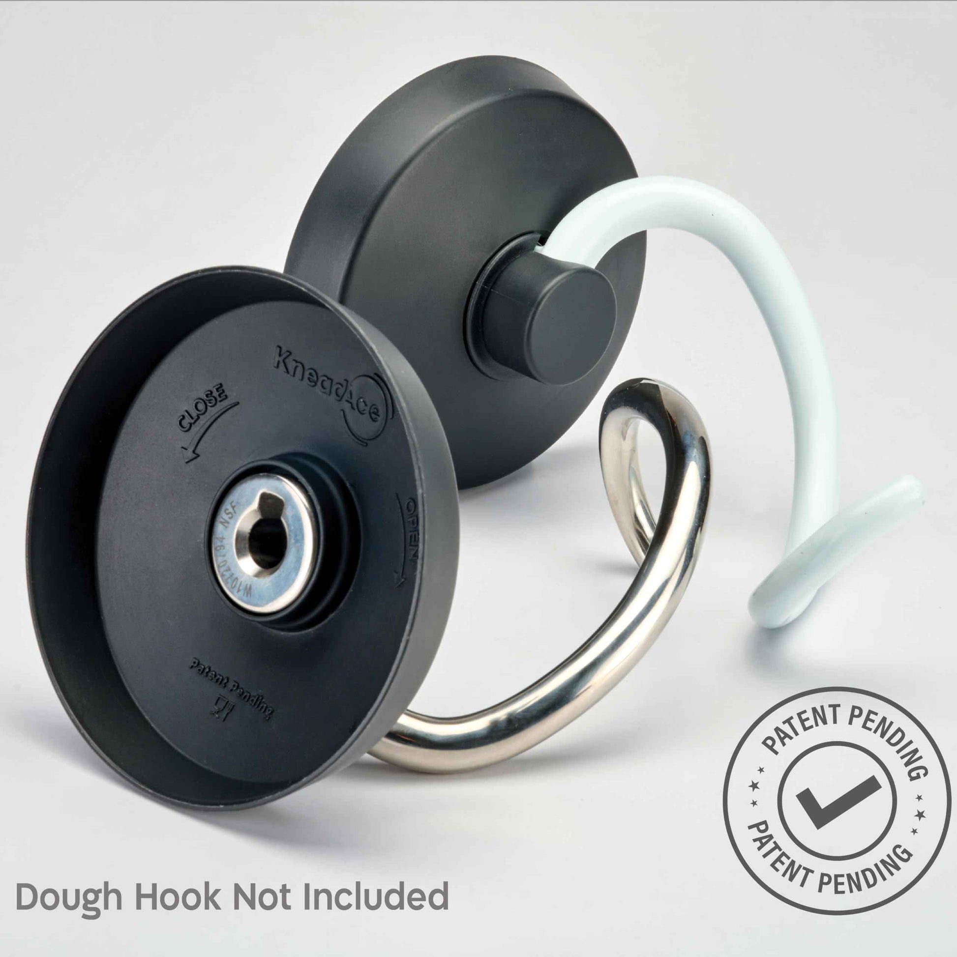 KneadAce Spiral Dough Hook Shield For kitchenaid Mixer-Prevents Dough from Clogging Your Bowl Lift Mixer- Compatible With KitchenAid Dough Hook. (With 2 Adapters-Fits All KA Spiral Hooks)