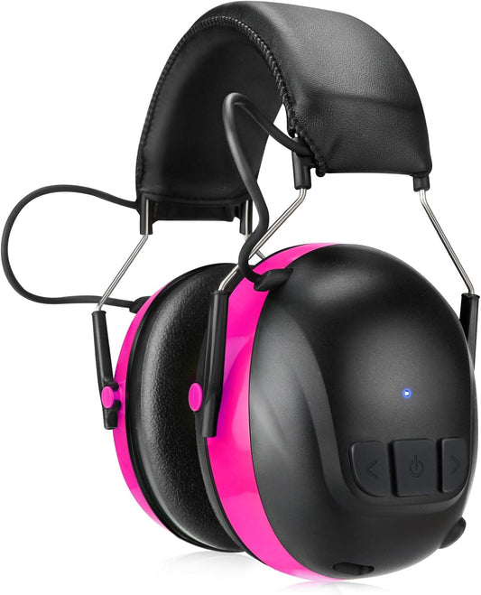Bluetooth 5.4 Hearing Protection Earmuffs - 120H Rechargeable 30dB Safety Headphones with Mic for Mowing & Construction