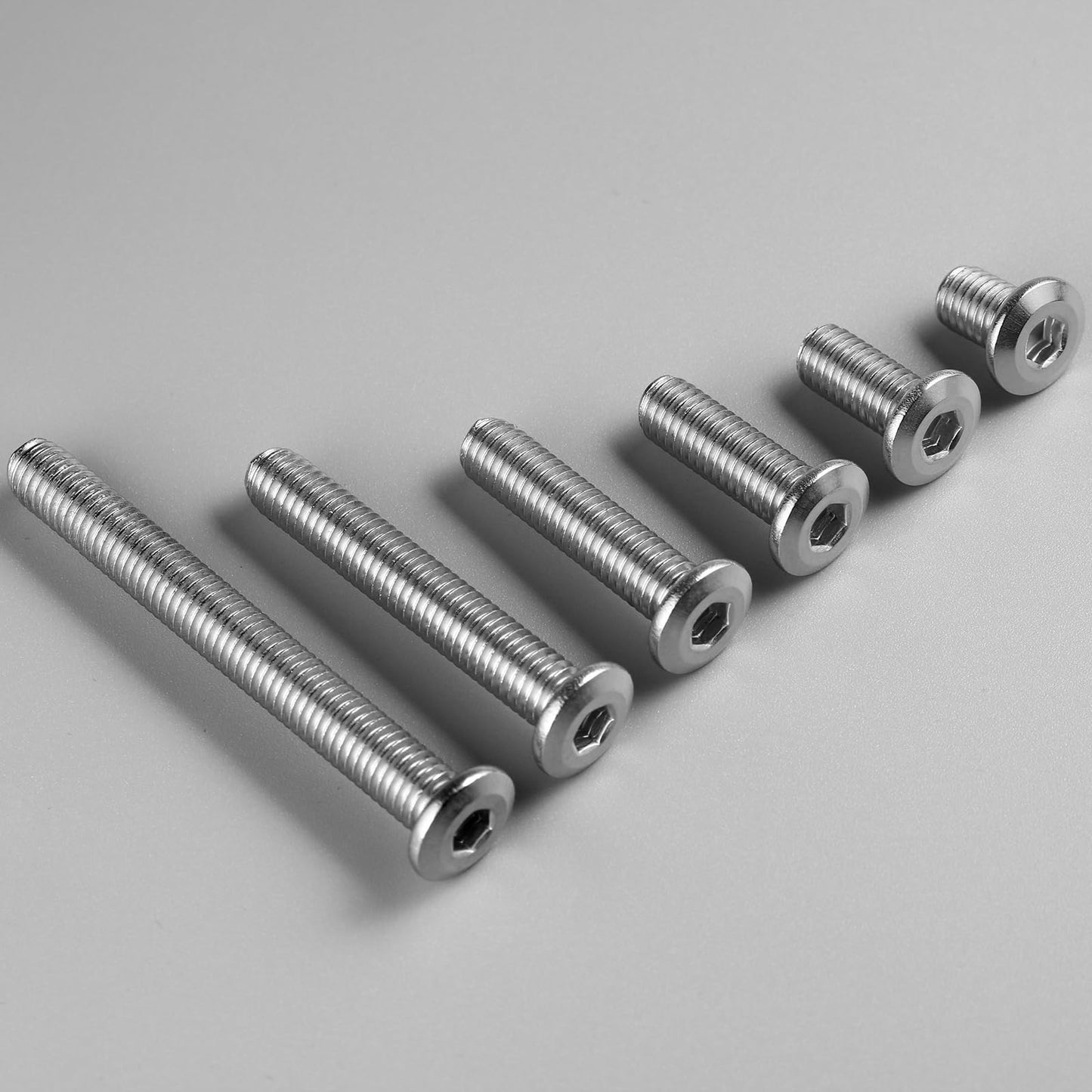BNUOK 1/4-20 Bolt, 20Pcs 1/4-20 x 3 Flat Head Hex Socket Cap Screws, 304 Stainless Steel 18-8 Furniture Bolts, Full Thread (with Hex Spanner)