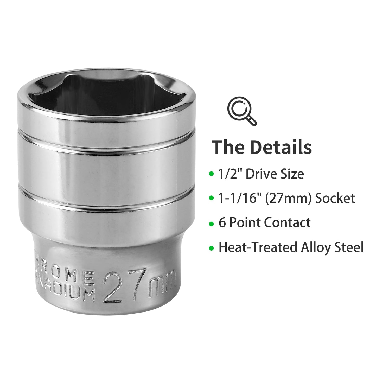 A.I.FORCE RV Water Heater Element Socket Wrench, 1-1/16 Inch Socket for 3/4" NPT Thread Magnesium Rods on RV, Camper Travel or Trailers, 6-Point with 1/2 Inch Socket Drive