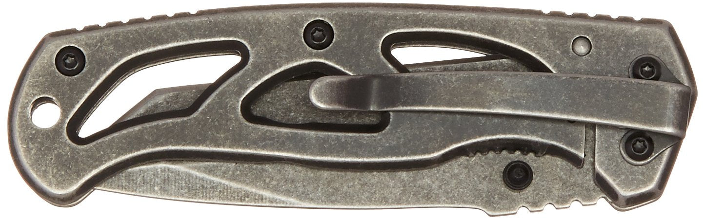 Smith & Wesson ExtremeOps CK404 6.23in High Carbon S.S. Folding Knife with 2.65in Tanto Blade and Stainless Handle for Outdoor, Tactical, Survival and EDC
