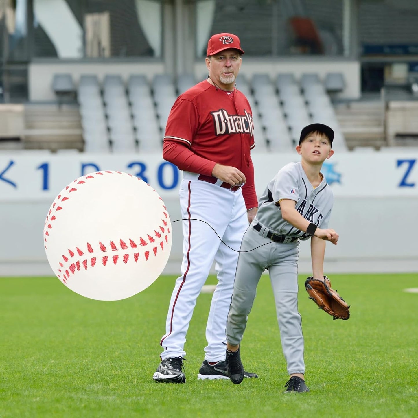 Skiennix Baseballs Wrist Return Ball - 2.36 Inch Rebound Bouncy Ball with Strap | Fun Outdoor Activity for Kids & Adults