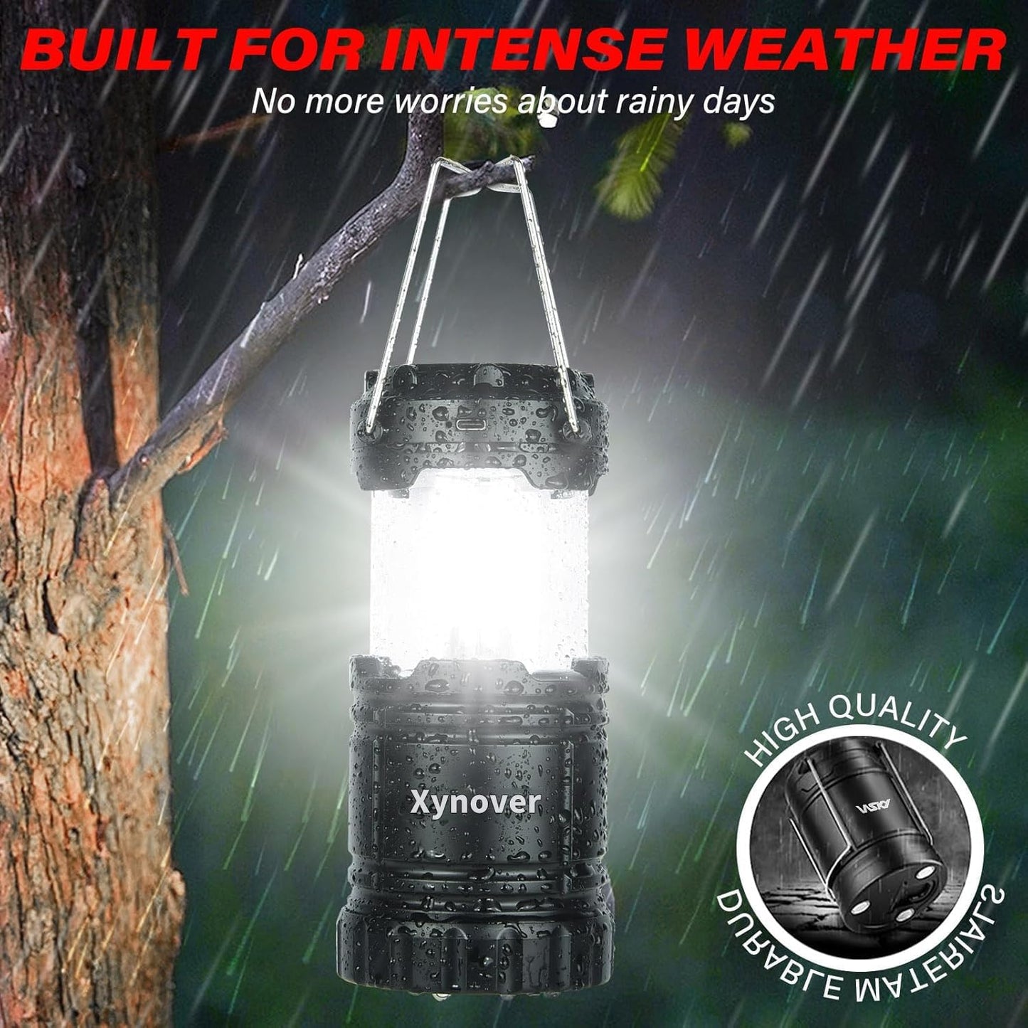 Skiennix 4-Pack Solar Camping Lanterns - Rechargeable LED, Waterproof, Magnetic Base & Collapsible Design