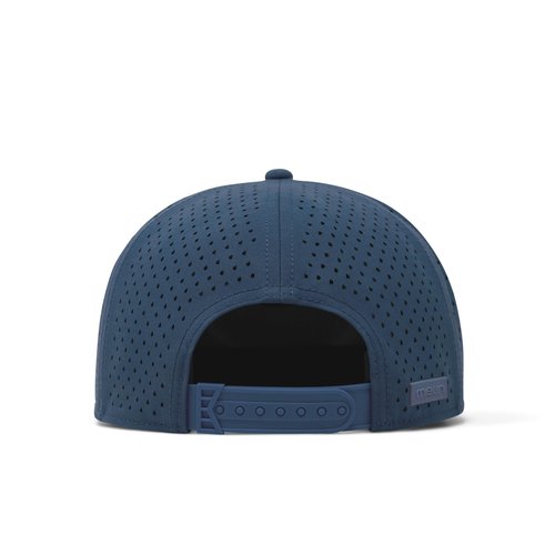 melin Trenches Icon Hydro, Steel Blue, Men's Performance Snapback Hats, Water-Resistant Fitted Flat Bill Baseball Caps for Men & Women, Golf, Running, or Workout Hat, Medium-Large