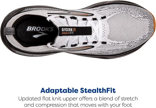 Brooks Men's Glycerin Stealthfit GTS 21 - Supportive Running Shoe for Ultimate Comfort