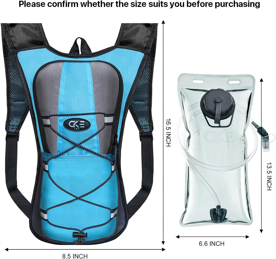 Hydration Backpack Hydration Pack Water Backpack with 2L(70-Ounce) Hydration Bladder for Men Women Kids for Running Hiking Biking Climbing