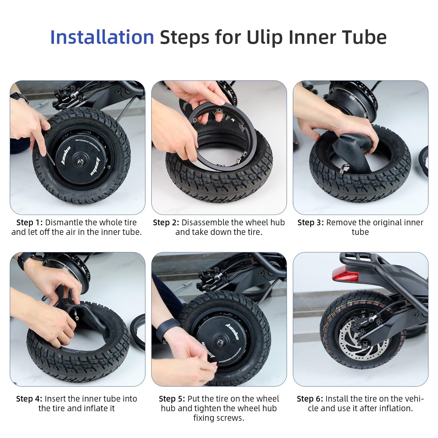 ulip 80/65-6 Scooter Inner Tube with 90 Degree for 255x80 /90/65-6.5/10 x 3 Tires Electric Scooter 10 inch Thickened Inner Tubes 2PCS