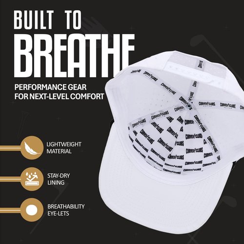 Curves & Clubs Titties Golf Hat - Funny Golf Hat, Titties Hat - Funny American Hat - Men's Gifts (Cotton, White-Black) (White)