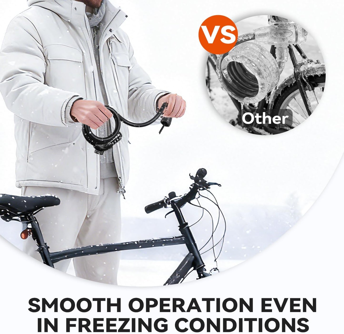 Sportneer Bike Lock - 4-Digit Combination, Weatherproof 12mm Heavy Duty Steel - 4ft Cable for Bikes & Scooters