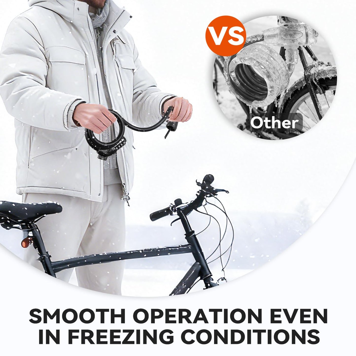 Sportneer Bike Cable Lock with 4-Digit Combination, TPU Anti-Freeze & Weatherproof 12mm Heavy Duty Steel Bike Lock, Bicycle Lock with Mounting Bracket for Bikes Scooters Strollers Outdoor Use - 4ft