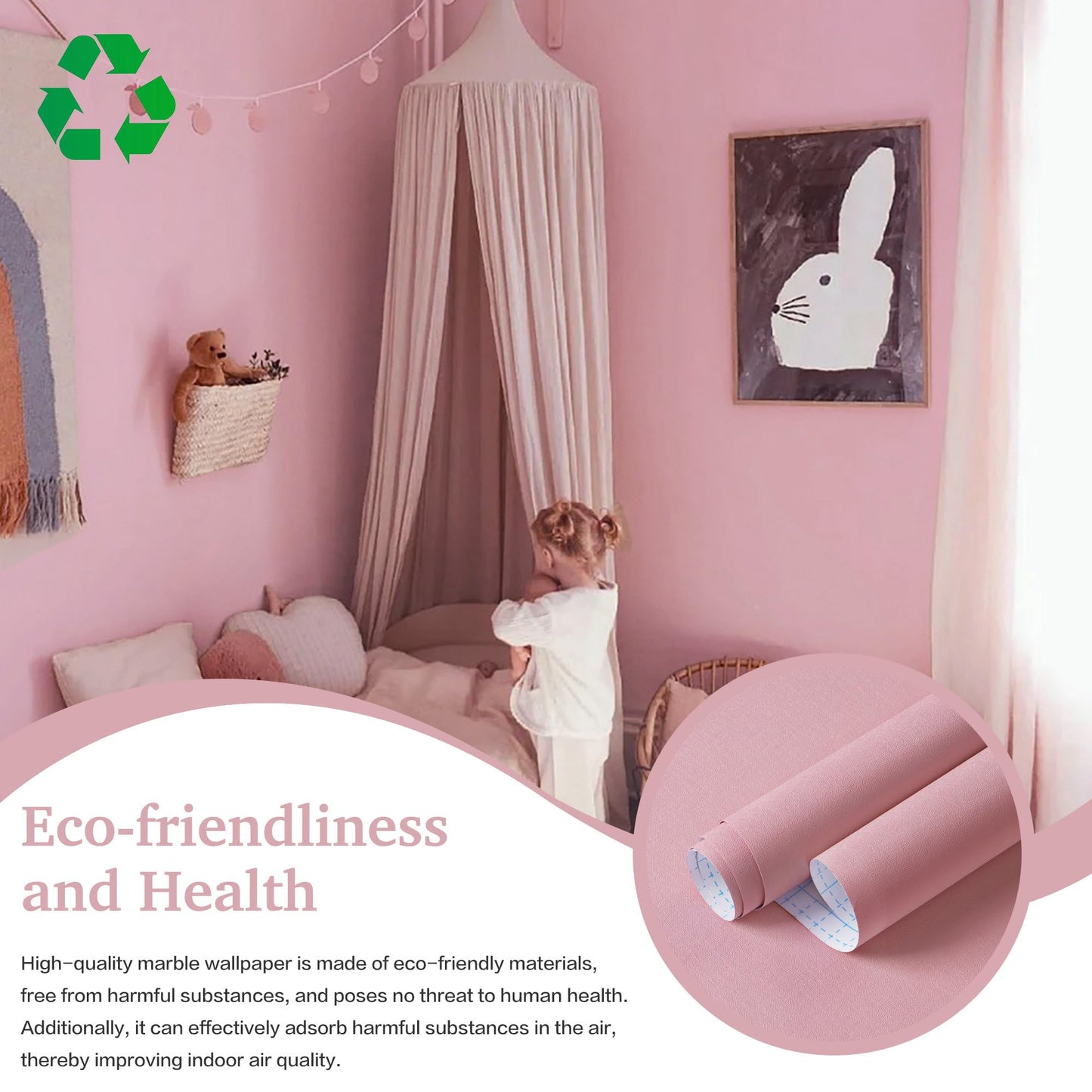 Dimoon 17.7''x118'' Peel and Stick Wallpaper Pink Contact Paper for New Environmentally Friendly Materials Thickening Upgrade Embossed Renter Friendly Wall Paper Modern Vinyl Wrap Countertop Bedroom