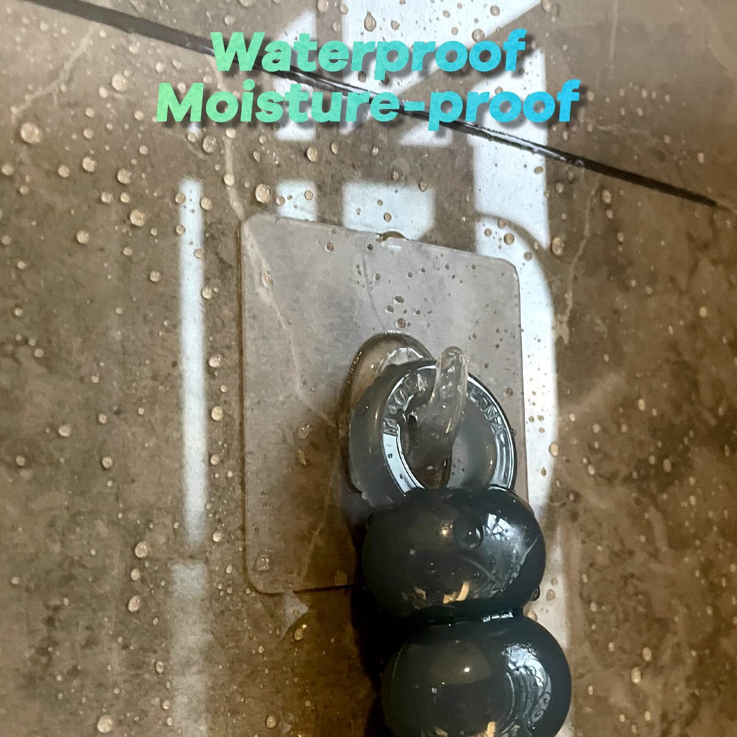 PEYZCNOK Adhesive Hooks, Heavy Duty Utility Hooks 20 lb(Max) Waterproof and Oilproof Removable, Clear Seamless Hooks Reusable Wall Hook for Kitchen Bathroom Bedroom Office - 10 Pack