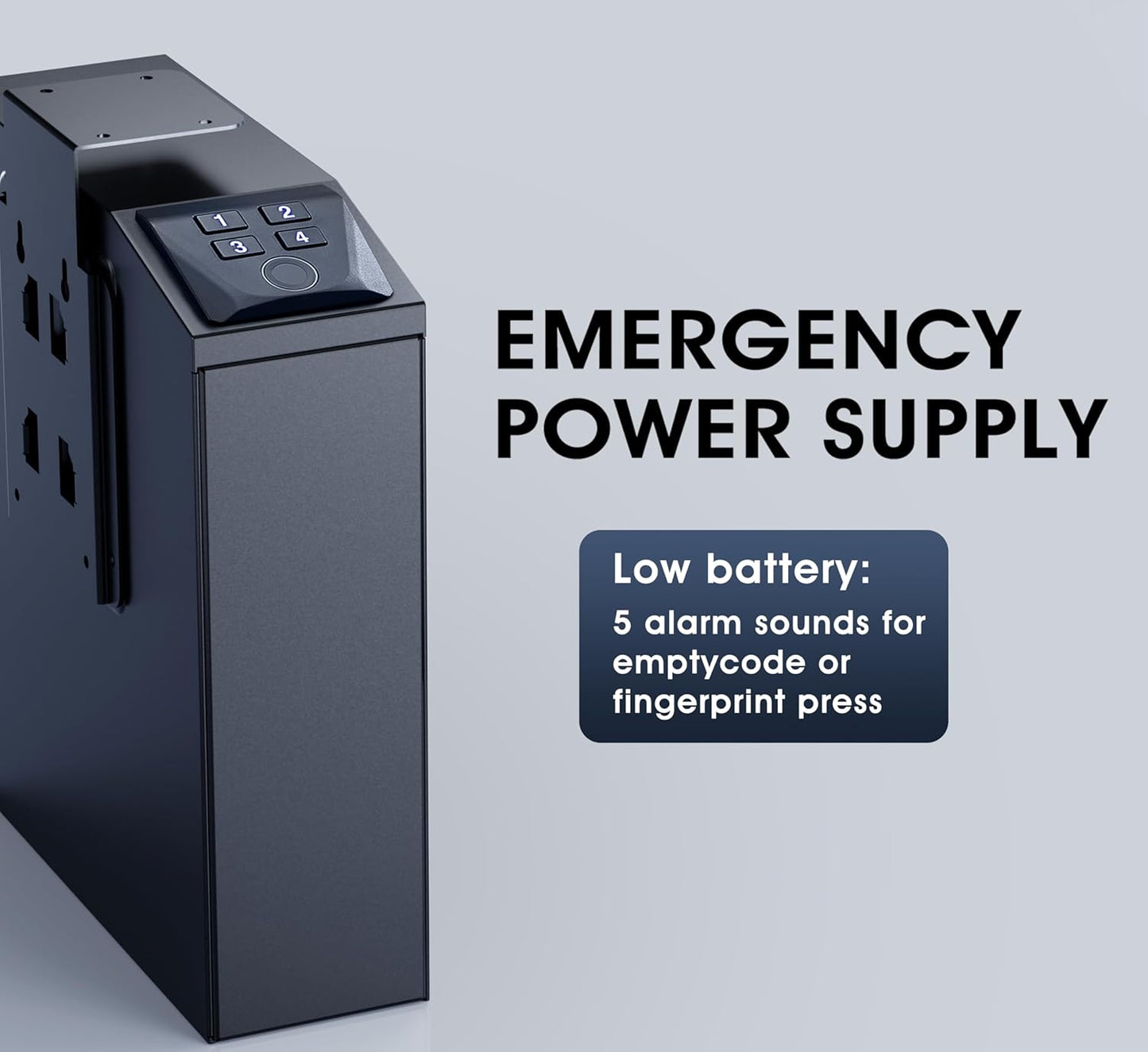 ORARAER Biometric Gun Safe - 4 Ways to Unlock with Fingerprint, Key & PIN | Compact Nightstand Pistol Lock Box