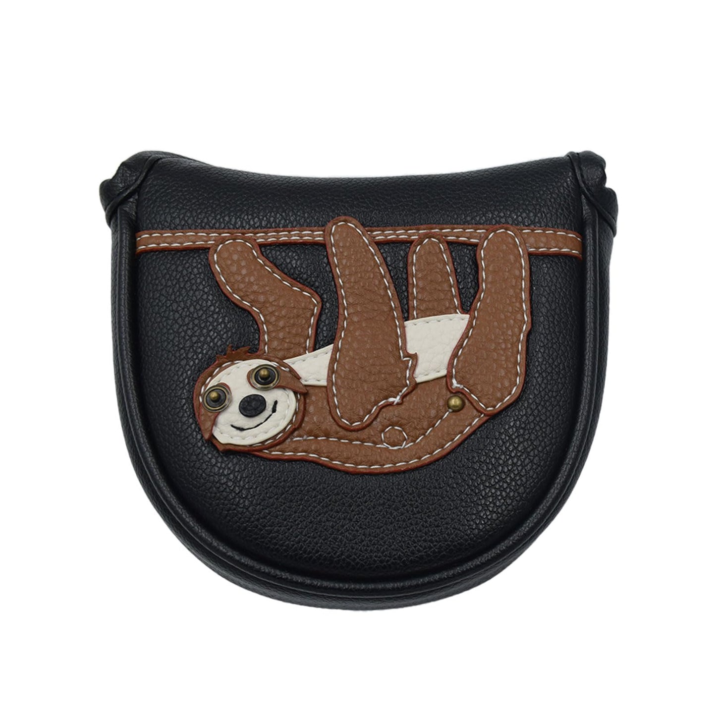 PU Leather Golf Club Covers Heel-Shafted Mallet Putter Covers Protector(Sloth)