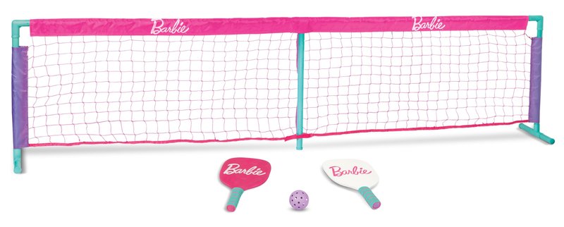 Barbie Kids Pickleball Set – Includes 2 Paddles, 1 Ball & Net – Portable Outdoor/Indoor Pickleball Game for Girls – Backyard, Driveway, Beach, Park, or Home Play