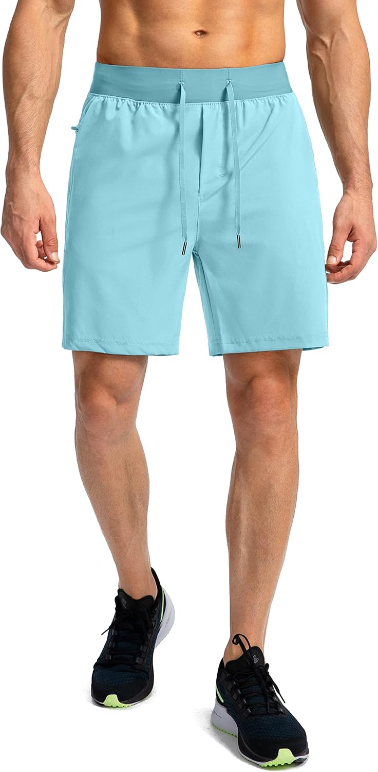Soothfeel Men's Running Shorts - Lightweight Quick-Dry Athletic Shorts with Zipper Pockets | 9"/7"/5" Options