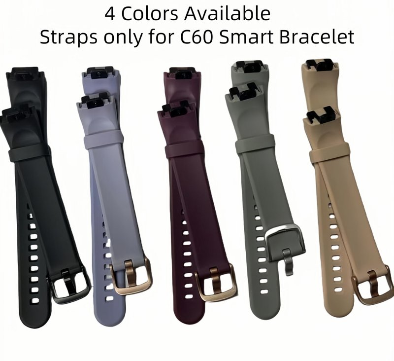 SEDSEY Replacement Bands/Silicone Wristbands in Soft Gel for C60 Smart Bracelet + USB Charger Cable, 5 Colors Available, Includes Screwdriver and small nuts (Pink)