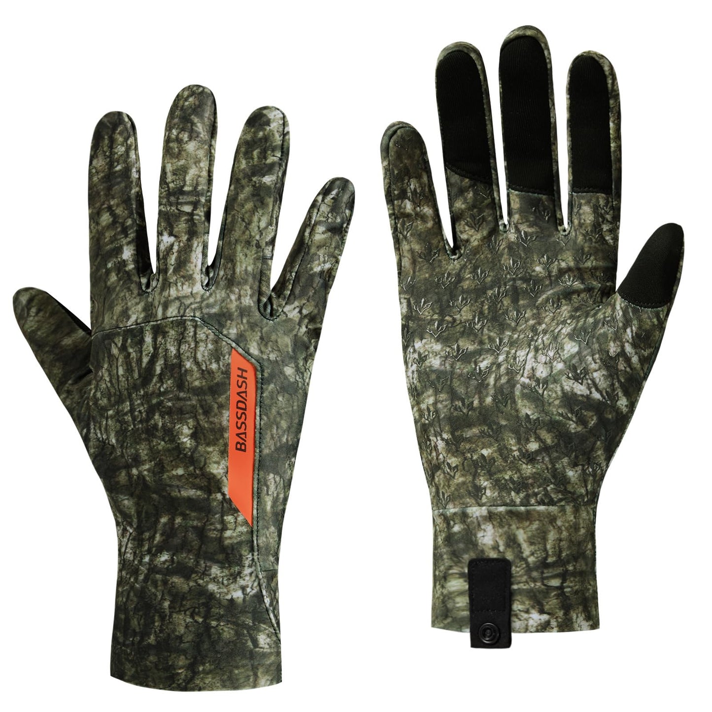 BASSDASH Camo Hunting Gloves Touchscreen Lightweight Glove for Warm Weather Turkey Fishing Outdoor Activities HG08