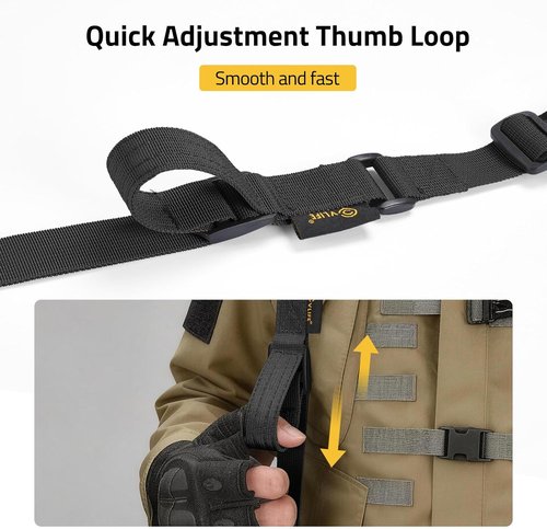 CVLIFE Quick Adjust Two-Point Rifle Sling - Removable Shoulder Strap & 7 Elastic Loops for 9mm-13mm Calibers | 2 Pack 360° Metal Swivels