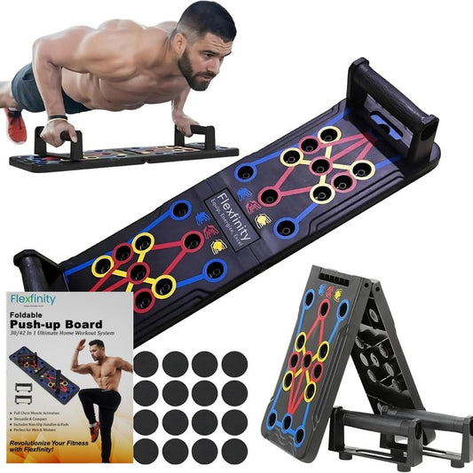 Push Up Board 25-in-1 | Portable Pushup Board & Push Up Bar for Men | Home Gym Pilates Board & Fitness Equipment | Workout Equipment, Gym Gear