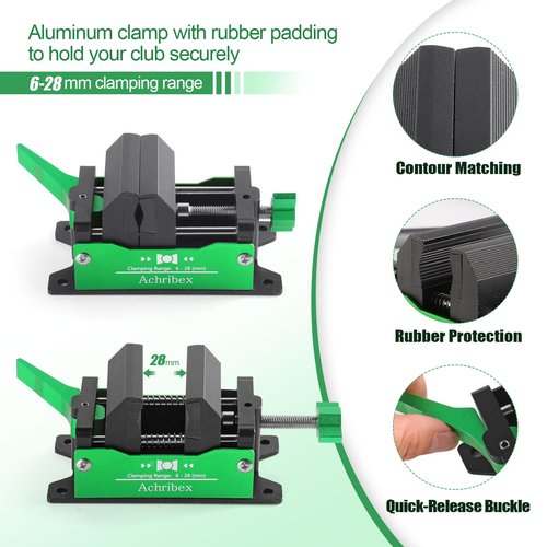 Achribex Golf Grip Kit with Grip Removal Tool & Tape - Golf Club Regripping Kit for Easy DIY Installation, Includes Golf Club Vise Clamp & Accessories for Grips Replacement for Golf Regripping Station